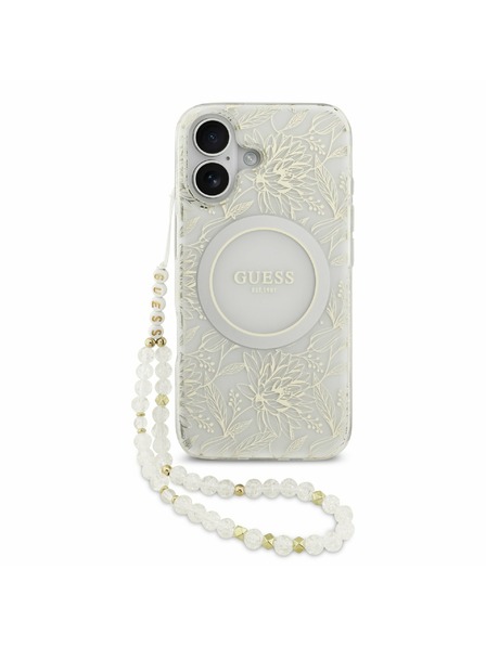 Guess Guess IML Flowers Allover Strap MagSafe Zadnji ovoj za iPhone 17 White