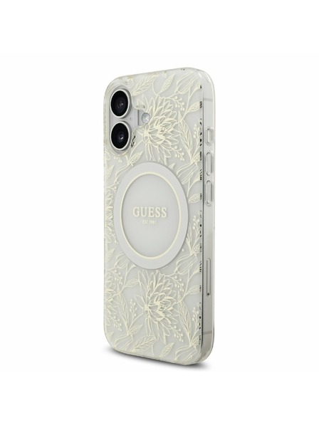 Guess Guess IML Flowers Allover Strap MagSafe Zadnji ovoj za iPhone 17 White