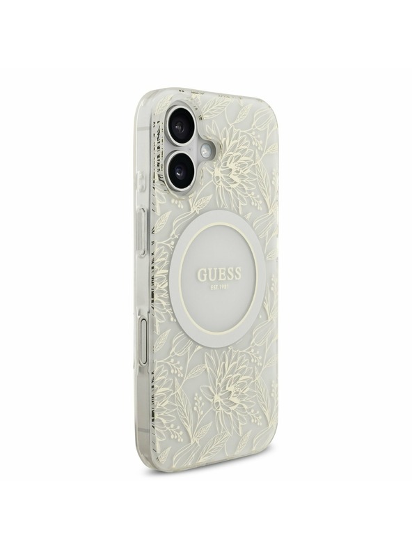 Guess Guess IML Flowers Allover Strap MagSafe Zadnji ovoj za iPhone 17 White