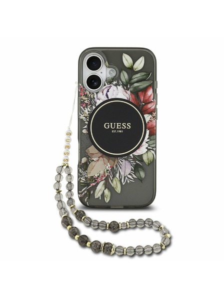 Guess Guess IML Flowers Strap MagSafe Zadnji ovoj za iPhone 17 Black