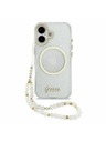 Guess Guess IML Glitter Script Strap MagSafe Zadnji ovoj za iPhone 17 Transparent