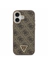 Guess Guess PU Leather 4G Strass Triangle Logo Gold Frame MagSafe Zadnji ovoj za iPhone 17 Brown