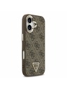 Guess Guess PU Leather 4G Strass Triangle Logo Gold Frame MagSafe Zadnji ovoj za iPhone 17 Brown