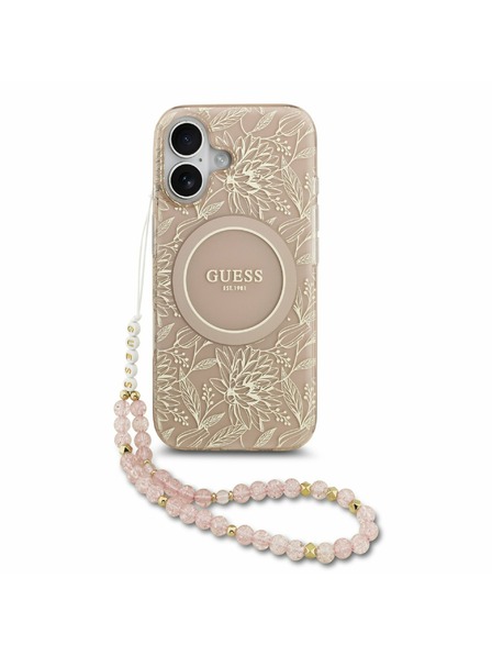 Guess Guess IML Flowers Allover Strap MagSafe Zadnji ovoj za iPhone 17 Pink