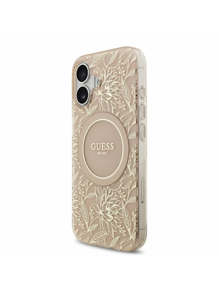 Guess Guess IML Flowers Allover Strap MagSafe Zadnji ovoj za iPhone 17 Pink