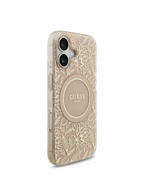 Guess Guess IML Flowers Allover Strap MagSafe Zadnji ovoj za iPhone 17 Pink