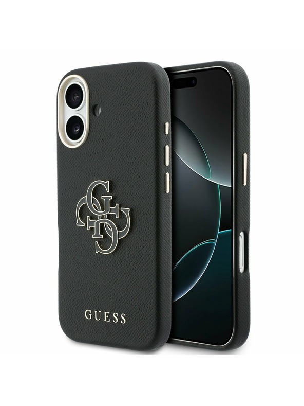 Guess Guess PU Resin Logo Zadnji ovoj za iPhone 17 Black