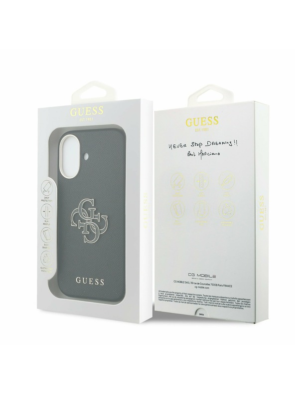 Guess Guess PU Resin Logo Zadnji ovoj za iPhone 17 Black