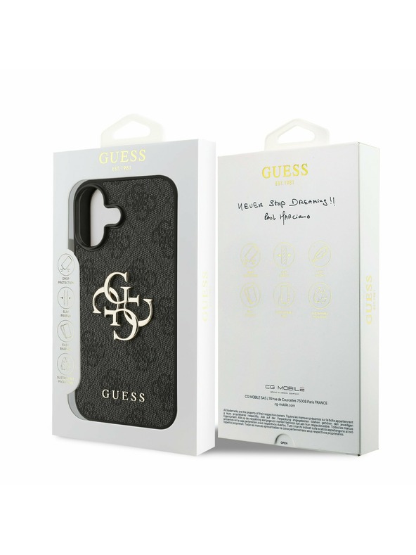 Guess Guess PU 4G Metal Logo Zadnji ovoj za iPhone 17 Grey