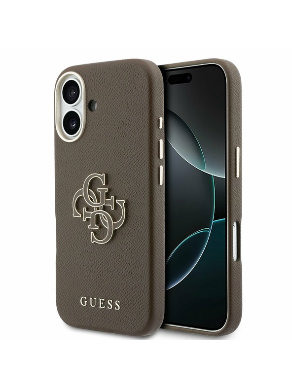 Guess Guess PU Resin Logo Zadnji ovoj za iPhone 17 Brown