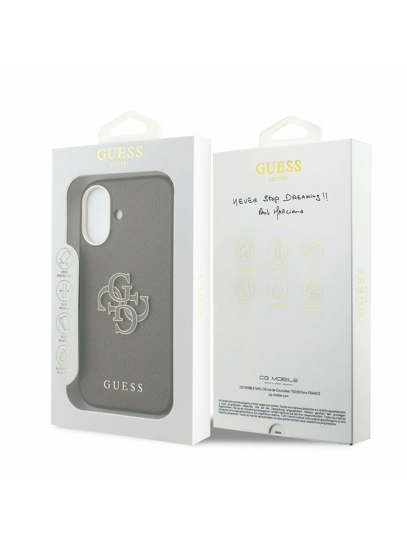 Guess Guess PU Resin Logo Zadnji ovoj za iPhone 17 Brown