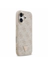Guess Guess PU Leather 4G Strass Triangle Logo Gold Frame MagSafe Zadnji ovoj za iPhone 17 Pink
