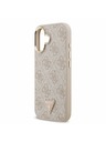 Guess Guess PU Leather 4G Strass Triangle Logo Gold Frame MagSafe Zadnji ovoj za iPhone 17 Pink