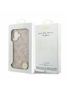 Guess Guess PU Leather 4G Strass Triangle Logo Gold Frame MagSafe Zadnji ovoj za iPhone 17 Pink