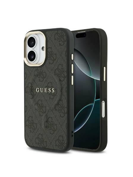 Guess Guess PU Leather 4G Gold Frame MagSafe Zadnji ovoj za iPhone 17 Black
