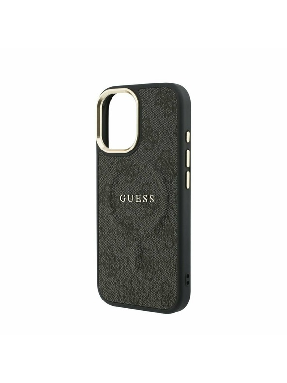 Guess Guess PU Leather 4G Gold Frame MagSafe Zadnji ovoj za iPhone 17 Black