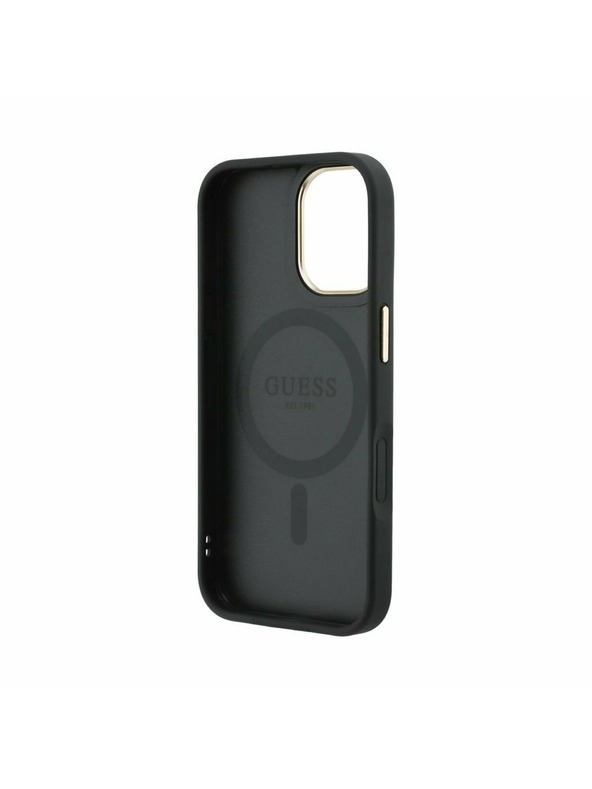 Guess Guess PU Leather 4G Gold Frame MagSafe Zadnji ovoj za iPhone 17 Black