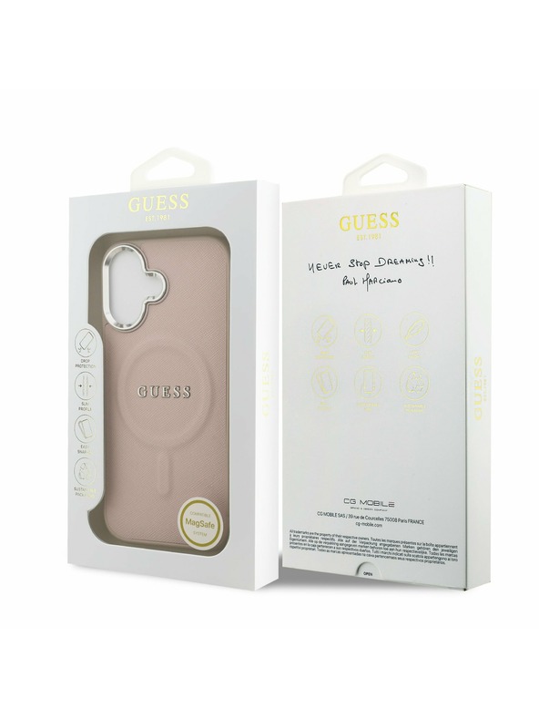Guess Guess PU Saffiano MagSafe Zadnji ovoj za iPhone 17 Pink