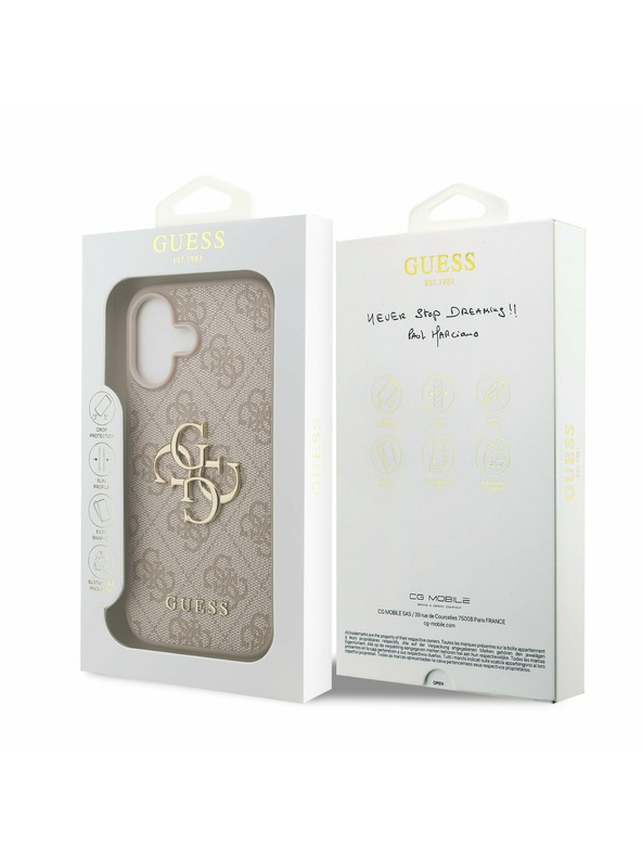 Guess Guess PU 4G Metal Logo Zadnji ovoj za iPhone 17 Pink