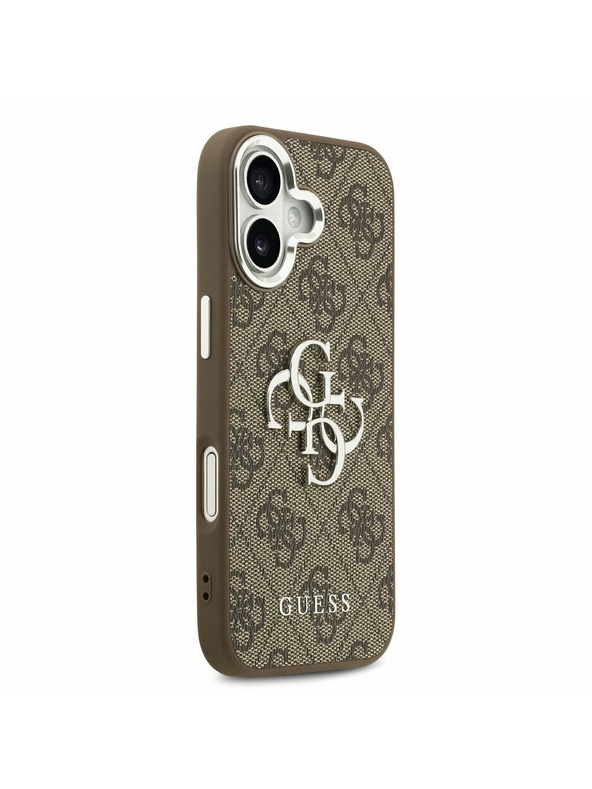 Guess Guess PU 4G Metal Logo Zadnji ovoj za iPhone 17 Silver Brown