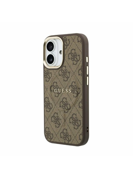 Guess Guess PU Leather 4G Gold Frame MagSafe Zadnja Ovojnica za iPhone 17 Brown