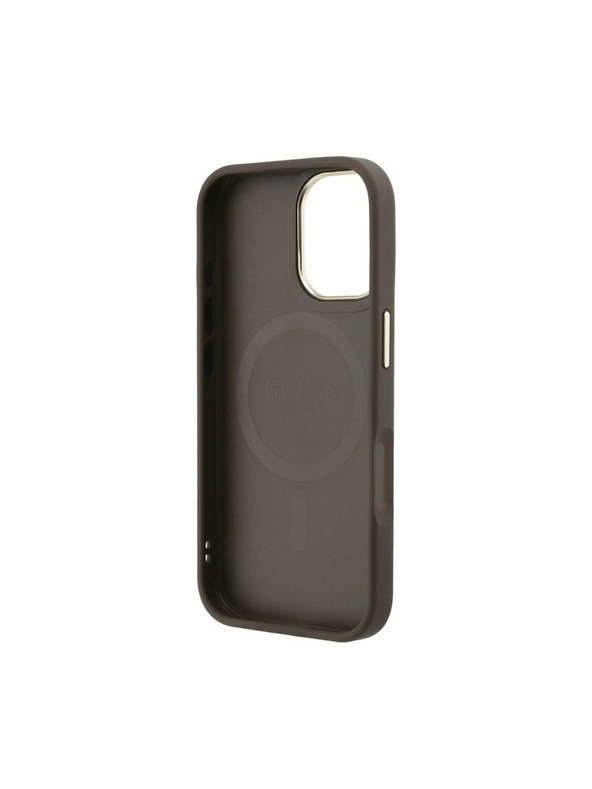 Guess Guess PU Leather 4G Gold Frame MagSafe Zadnja Ovojnica za iPhone 17 Brown