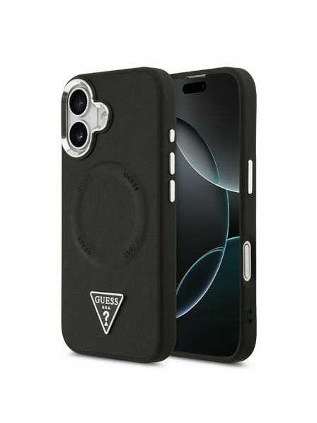 Guess Guess PU Leather Triangle Logo MagSafe Zadnja Ovojnica za iPhone 17 Black