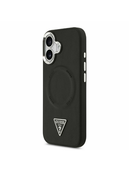Guess Guess PU Leather Triangle Logo MagSafe Zadnja Ovojnica za iPhone 17 Black