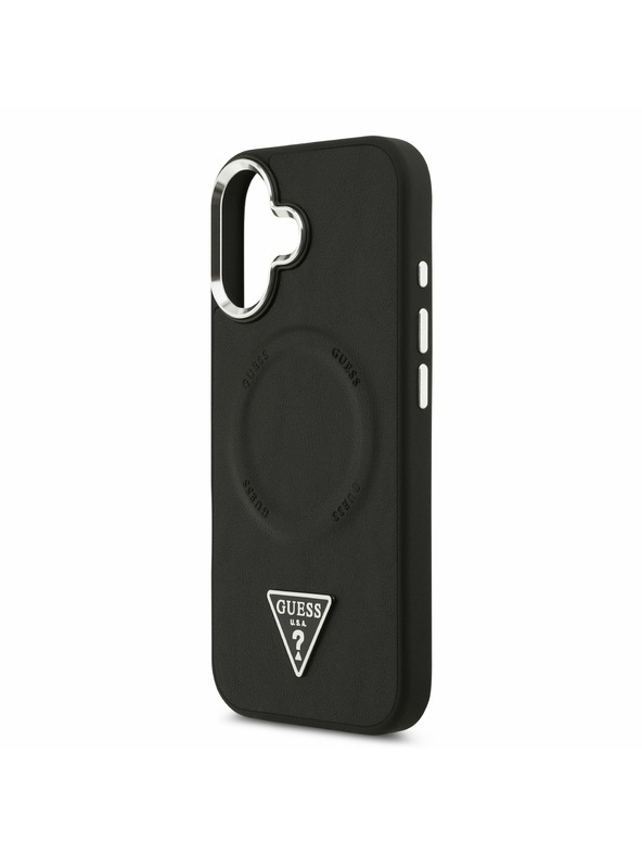 Guess Guess PU Leather Triangle Logo MagSafe Zadnja Ovojnica za iPhone 17 Black