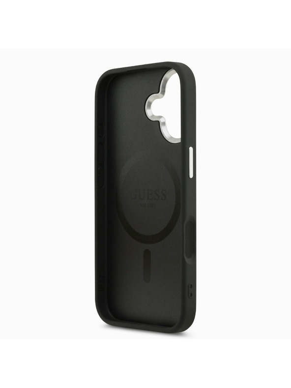 Guess Guess PU Leather Triangle Logo MagSafe Zadnja Ovojnica za iPhone 17 Black