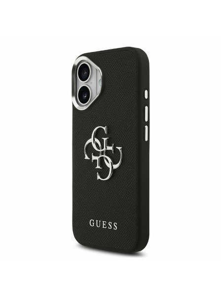 Guess Guess PU Grained 4G Metal Logo Zadnja Ovojnica za iPhone 17 Black