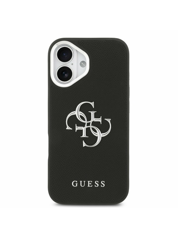 Guess Guess PU Grained 4G Metal Logo Zadnja Ovojnica za iPhone 17 Black