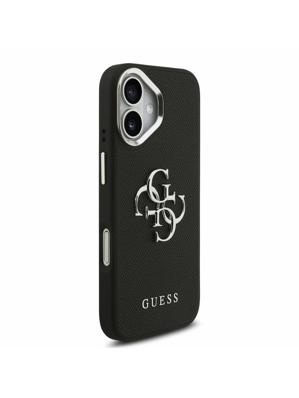 Guess Guess PU Grained 4G Metal Logo Zadnja Ovojnica za iPhone 17 Black