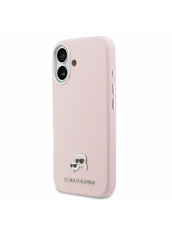 Karl Lagerfeld Karl Lagerfeld PU Karl and Choupette Heads Pins MagSafe Zadnja Ovojnica za iPhone 17 Pink