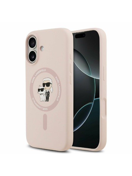Karl Lagerfeld Karl Lagerfeld Liquid Silicone Karl and Choupette MagSafe Zadnja Ovojnica za iPhone 17 Pink