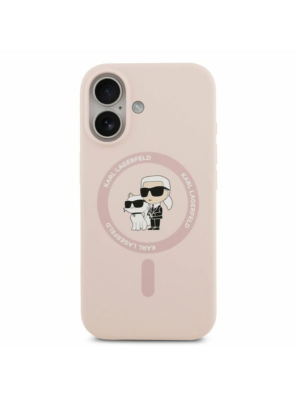 Karl Lagerfeld Karl Lagerfeld Liquid Silicone Karl and Choupette MagSafe Zadnja Ovojnica za iPhone 17 Pink