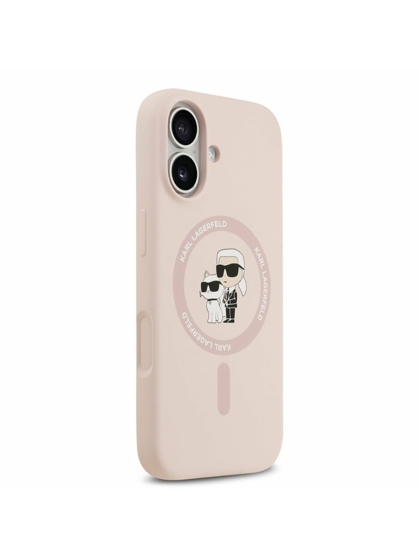 Karl Lagerfeld Karl Lagerfeld Liquid Silicone Karl and Choupette MagSafe Zadnja Ovojnica za iPhone 17 Pink