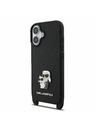 Karl Lagerfeld Karl Lagerfeld Saffiano Crossbody Naramnica Metal Karl and Choupette Zadnja Ovojnica za iPhone 17 Black