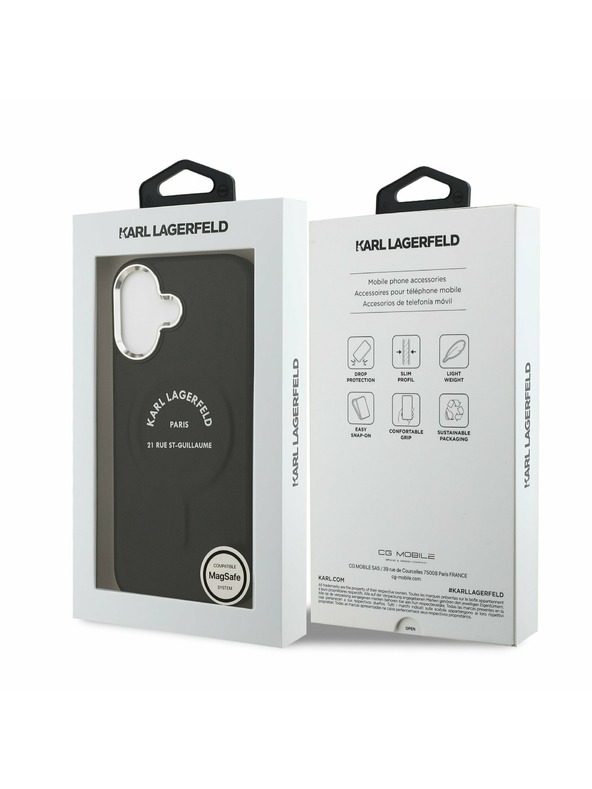 Karl Lagerfeld Karl Lagerfeld PU RSG Logo MagSafe Zadnja Ovojnica za iPhone 17 Black