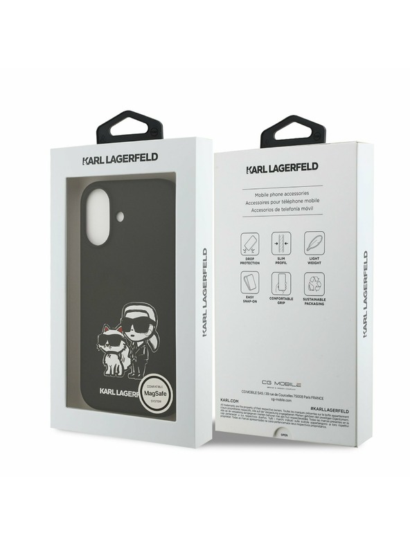 Karl Lagerfeld Karl Lagerfeld Liquid Silicone K&CH Sketch MagSafe Zadnja Ovojnica za iPhone 17 Black