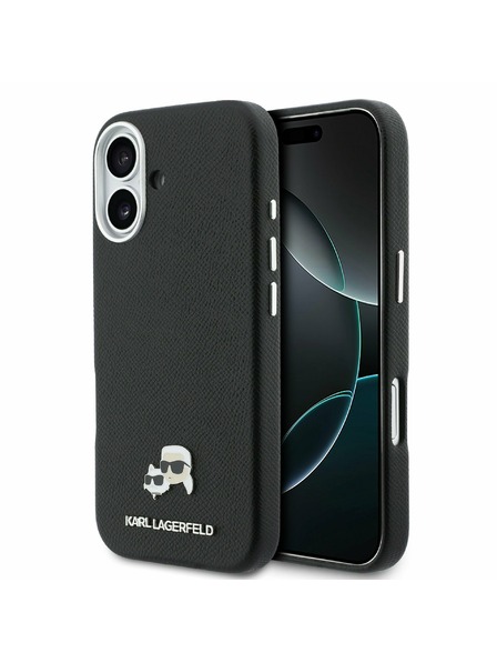 Karl Lagerfeld Karl Lagerfeld PU Karl and Choupette Heads Pins MagSafe Zadnja Ovojnica za iPhone 17 Black