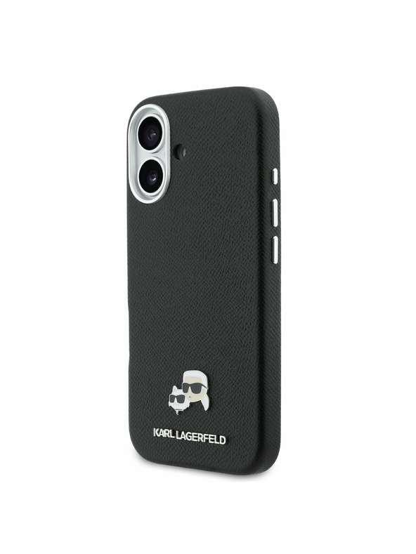 Karl Lagerfeld Karl Lagerfeld PU Karl and Choupette Heads Pins MagSafe Zadnja Ovojnica za iPhone 17 Black