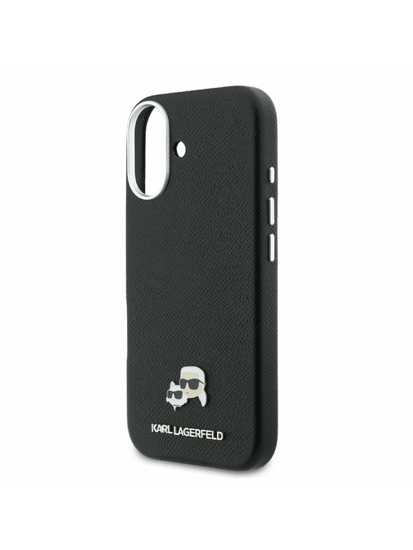 Karl Lagerfeld Karl Lagerfeld PU Karl and Choupette Heads Pins MagSafe Zadnja Ovojnica za iPhone 17 Black
