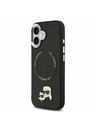 Karl Lagerfeld Karl Lagerfeld PU Karl and Choupette Heads Pins MagSafe Zadnja Ovojnica za iPhone 17 Black