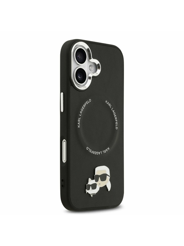 Karl Lagerfeld Karl Lagerfeld PU Karl and Choupette Heads Pins MagSafe Zadnja Ovojnica za iPhone 17 Black