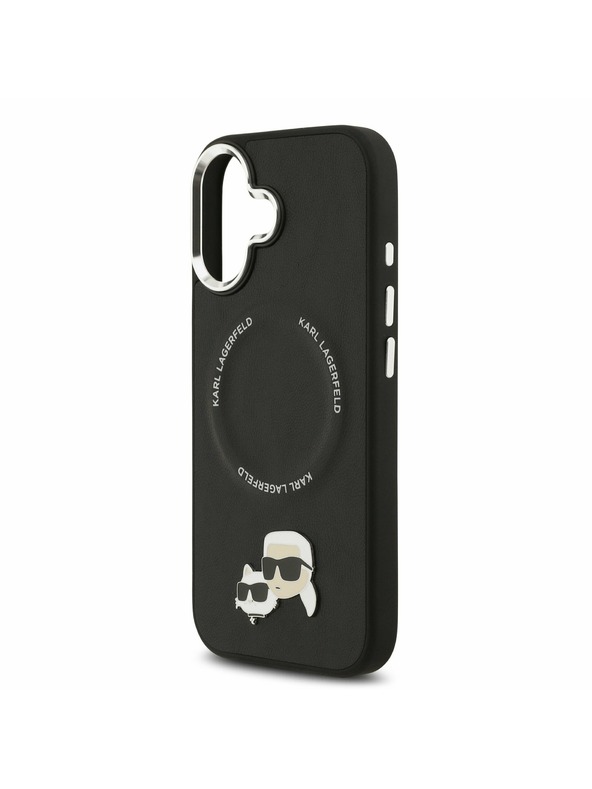 Karl Lagerfeld Karl Lagerfeld PU Karl and Choupette Heads Pins MagSafe Zadnja Ovojnica za iPhone 17 Black