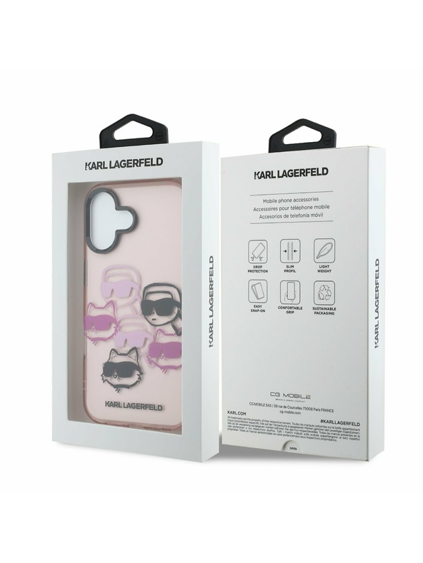 Karl Lagerfeld Karl Lagerfeld IML Multi K&CH Heads Zadnja Ovojnica za iPhone 17 Pink