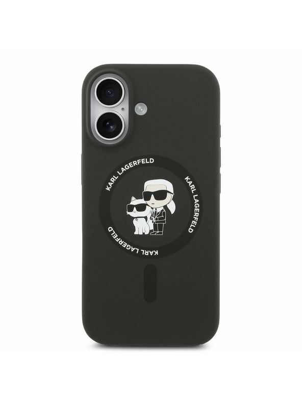 Karl Lagerfeld Karl Lagerfeld Liquid Silicone Karl and Choupette MagSafe Zadnja Ovojnica za iPhone 17 Black