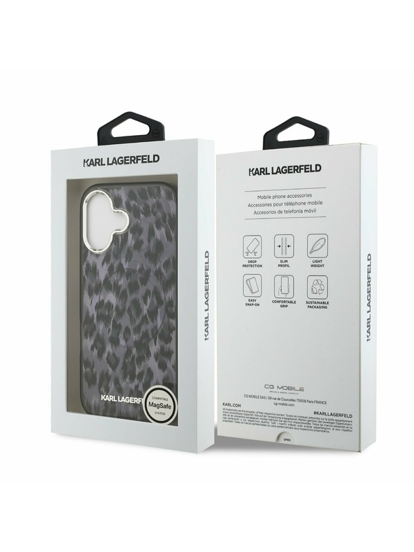 Karl Lagerfeld Karl Lagerfeld IML Leopard MagSafe Zadnja Ovojnica za iPhone 17 Grey