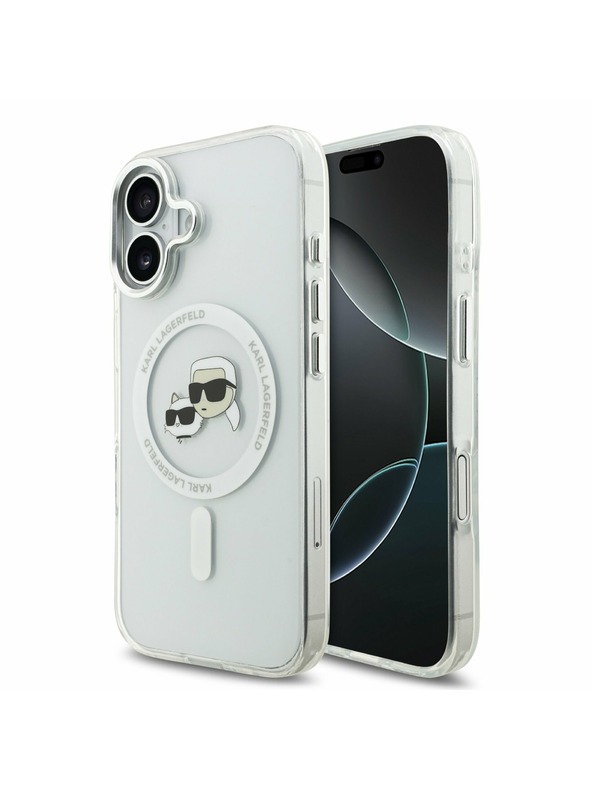 Karl Lagerfeld Karl Lagerfeld IML K&CH Heads Metal Frame MagSafe Zadnja Ovojnica za iPhone 17 Transparent